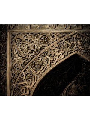 Tablosan Osmanlı Ahşap Oyma Kapı Kanvas Tablo