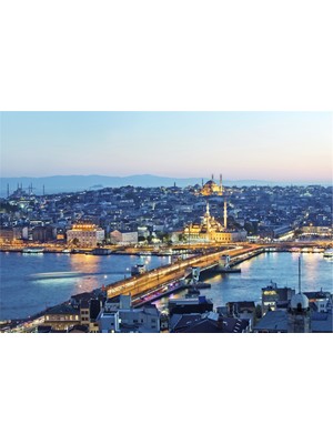 Tablosan Gün Batımı Galatadan Eminönü Kanvas Tablo