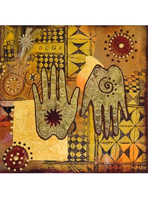 Tablosan Etnik Motif Kanvas Tablo