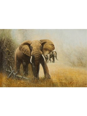 Tablosan Üçlü Fil Kanvas Tablo
