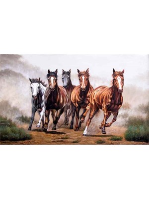 Tablosan Koşan Atlar Kanvas Tablo