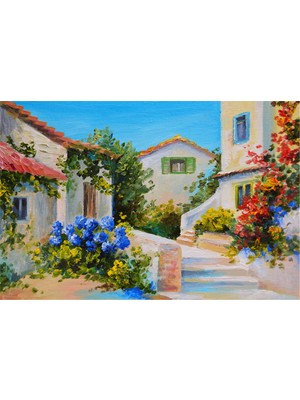 Tablosan Taş Evler Kanvas Tablo