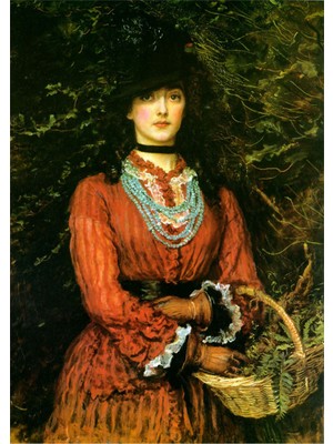 Tablosan Çiçek Sepeti Tutan Kız Kanvas Tablo