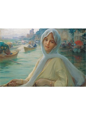 Tablosan Göksuda Tekne Gezintisi Fausto Zonaro Kanvas Tablo