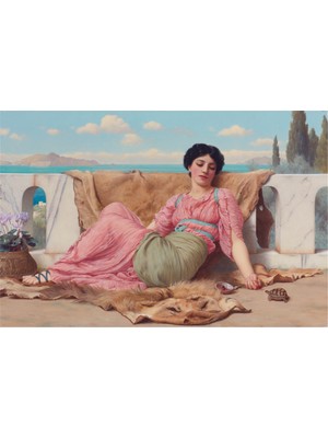 Tablosan Oturan Kadın Kanvas Tablo