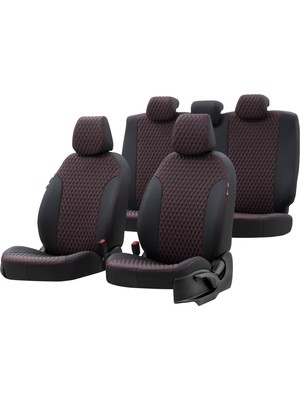 Otom Toyota Chr 2016-Sonrası Özel Üretim Koltuk Kılıfı Amsterdam Design Deri Siyah - Kırmızı