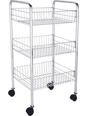 Kitchenox 4306 Üç Katlı Tekerlekli Sebzelik