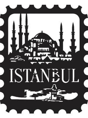 Pirudem Istanbul Stamp - 30X37 cm Metal Duvar Dekoru - Pirudem Metal Sanatları