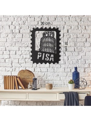 Pirudem Pisa Stamp - 30X37 cm Metal Duvar Dekoru - Pirudem Metal Sanatları