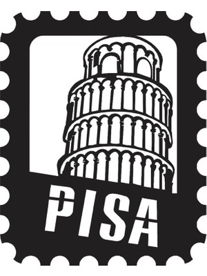 Pirudem Pisa Stamp - 30X37 cm Metal Duvar Dekoru - Pirudem Metal Sanatları