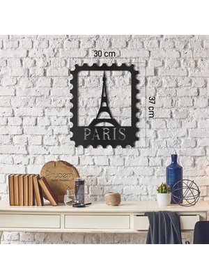 Pirudem Paris Stamp - 30X37 cm Metal Duvar Dekoru - Pirudem Metal Sanatları