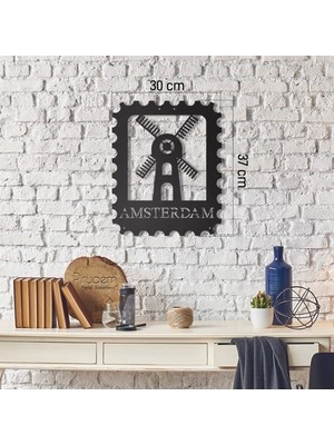 Pirudem Amsterdam Stamp - 30X37 cm Metal Duvar Dekoru - Pirudem Metal Sanatları