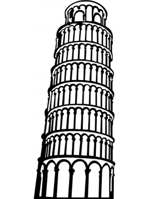 Pirudem Pisa Tower - 27X70 cm Metal Duvar Dekoru - Pirudem Metal Sanatları