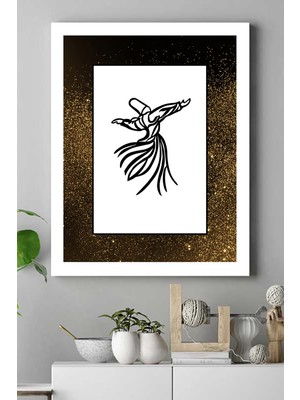 Postermanya Mevlana Tasarım Dini Kanvas Tablo 21 x 30 cm