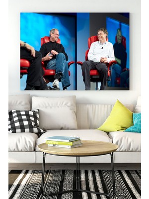 Postermanya Steve Jobs ve Bill Gates Girişimcilik Kanvas Tablo 21 x 30 cm