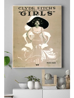 Postermanya Girls Vintage Kanvas Tablo 21 x 30 cm