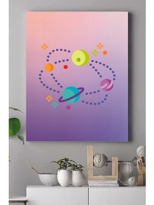 Postermanya Uzay Temalı Çocuk Odası Kanvas Tablo 21 x 30 cm