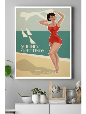 Postermanya Summer Vintage Kanvas Tablo 21 x 30 cm