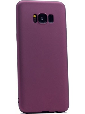 Smcase Samsung Galaxy S8 Plus Kılıf Premier Silikon Kılıf+3D Cam Mürdüm