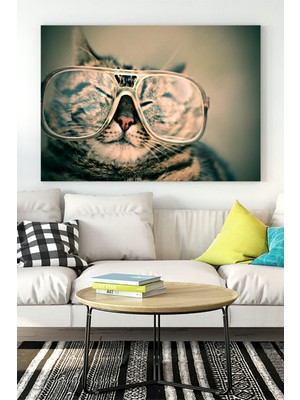 Postermanya Kedi Eğlenceli Mizahi Kanvas Tablo 2 21 x 30 cm
