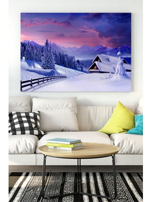 Postermanya Kış Kar Manzara Kanvas Tablo 6 21 x 30 cm