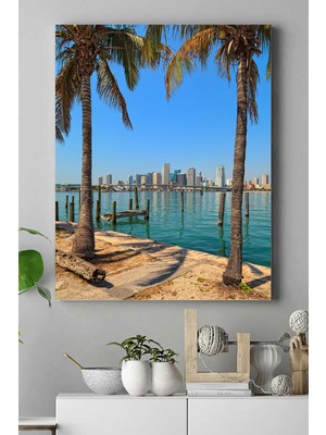 Postermanya Miami Manzara Kanvas Tablo 21 x 30 cm