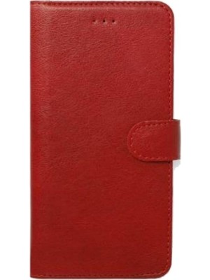 Smcase Huawei P Smart 2019 Kılıf LocaL Cüzdan Standlı Kartvizitli Kırmızı