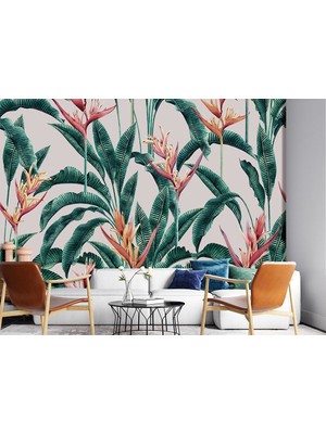 Özel Duvarlar Tropikal Yapraklar Duvar Kağıdı Amazon Çiçekleri