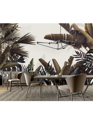 Özel Duvarlar Tropikal Yapraklar  Özel Tasarım Duvar Kağıdı