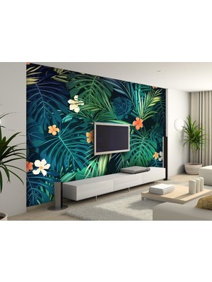 Özel Duvarlar Tropikal Yapraklar Duvar Kağıdı