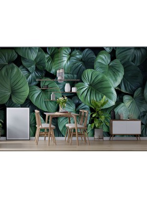 Özel Duvarlar Büyük Yapraklar Tropikal Duvar Kağıdı