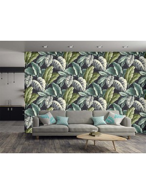 Özel Duvarlar Tropikal Yapraklar Duvar Kağıdı