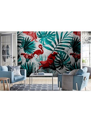 Özel Duvarlar Flamingo Desenli Duvar Kağıdı