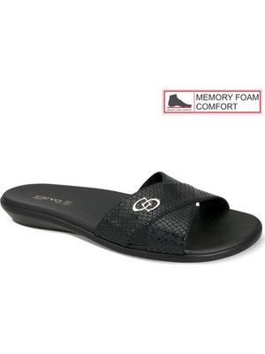 Ceyo 9827-8 Siyah Kadın Memory Foam Anatomik Terlik
