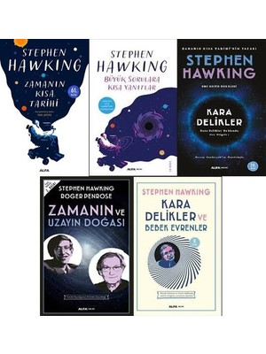 Stephen Hawking 5 Kitap Bilim Uzay Evren Seti (Zamanın Kısa Tarihi, Büyük Sorulara Kısa Yanıtlar, Kara Delikler, Zamanın ve Uzayın Doğası, Kara Delikler ve Bebek Evrenler)