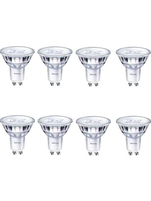 Philips Corepro Dimmable 4-50W Kırık Beyaz Işık (Günışığı) 4000K GU10 Dimli LED Spot Ampul 8 Adet