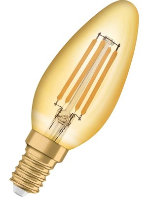 Osram - Vintage 1906 LED Classic 4.5W-36W Sarı Işık E14 Duy Mum Rustik Filamentli Ampul 3 Adet