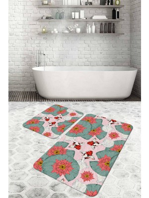 Buket Home 2'li Gece 100 x 60 cm - 50 x 60 cm Banyo Paspas ve Klozet Takımı