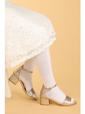 Kiko 769 Kum Simli Günlük Kız Çocuk 3 cm Topuk Sandalet Ayakkabı