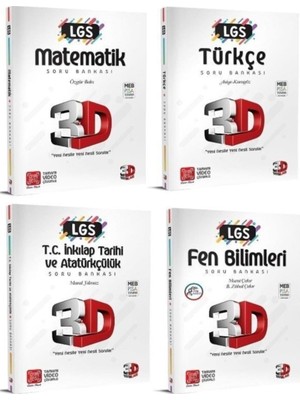 Çözüm Yayınları 3D  LGS Soru Bankası Seti 4 Kitap