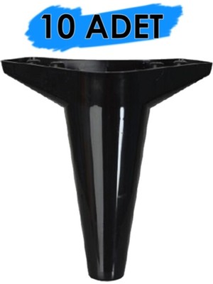Pvc Burada Siyah 15 cm Tv Ünitesi Koltuk Altı Dolap Ayağı 10'lu