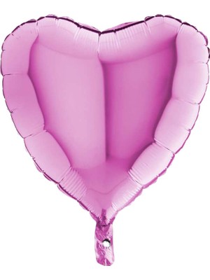 Süsle Bebek ve Parti Kalp Folyo Balon, 45 cm - Fuşya