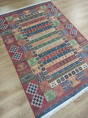 Çam Halı Lotus 3254 Şal Desen Saçaklı Baskı Kilim