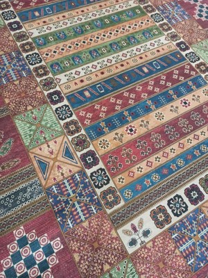 Çam Halı Lotus 3254 Şal Desen Saçaklı Baskı Kilim