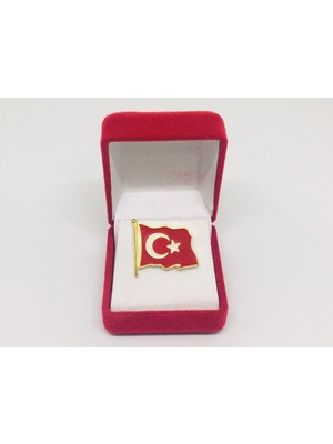 Merit Collection Büyük Dalgalı Türk Bayrağı Yaka Rozeti