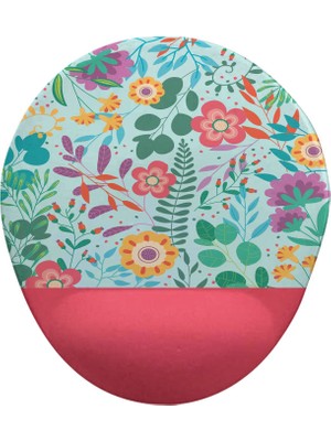 Onartem Çiçekler 4 Oval Bilek Destekli Mouse Pad