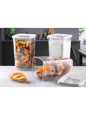 Lossa Lossa Sert Mika Vakumlu Lüx Saklama Kabı - 3'Lü Set 1300 Ml