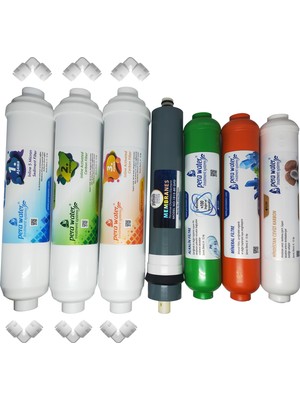Pera Water Kapalı Kasa Su Arıtma Cihazlarına Uygun Platinium 80 Gpd 7 Li Alkali+Mineral Filtre Seti