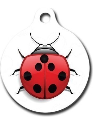 Pet Tag Art Uğur Böceği Yuvarlak Kedi Köpek Künyesi Medium