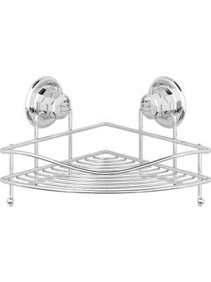 Tekno-tel Vakumlu Tek Katlı Banyo Köşe Rafı Krom DM250